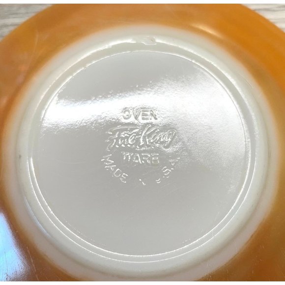 Vintage Fire King Iridescent 3 Bands Peach Lustre Saucers Lot of 4 - Picture 5 of 11